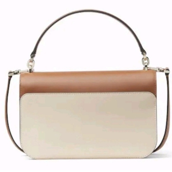 Low Start Kate Spade-Audrey Flap Colorblock Crossbody Bag (Neutral 🤎🤍)NWOT - Picture 4 of 12